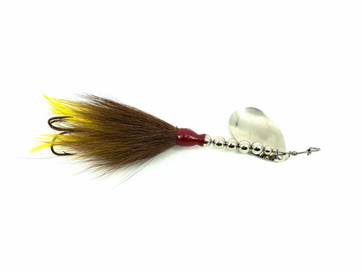 Grim Reaper Bucktail Spinner 9/10oz, Silver Blade/Brown & Yellow Bucktail