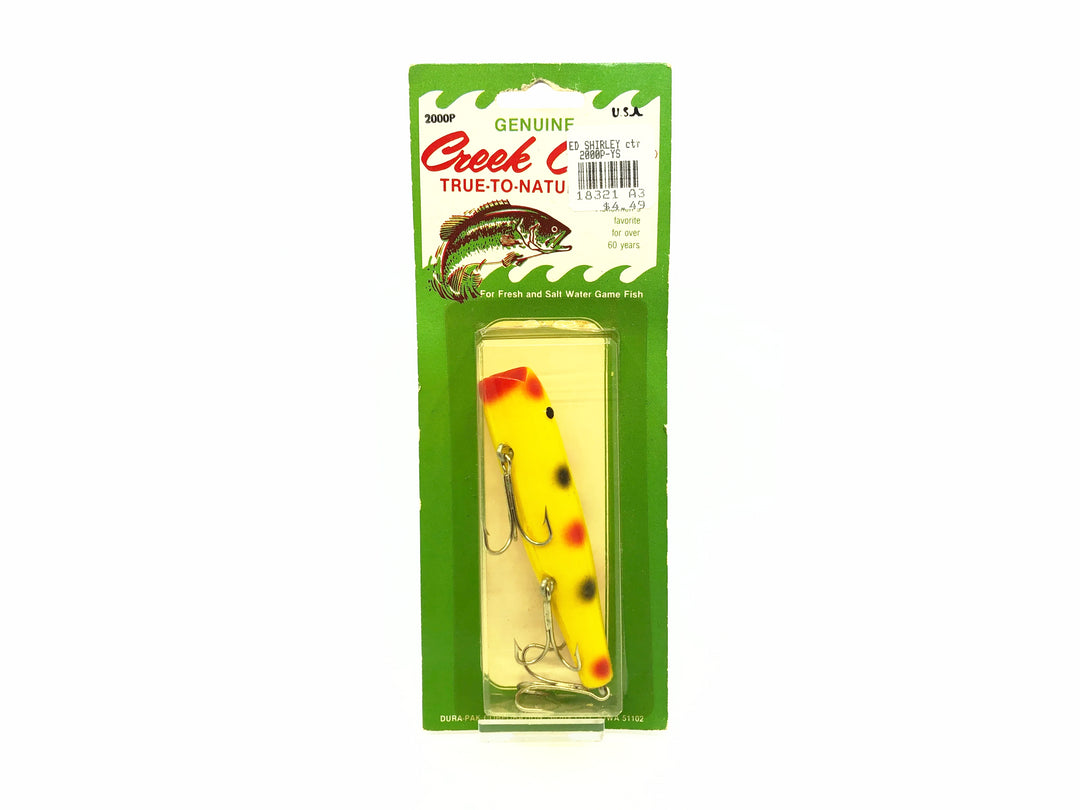 Creek Chub Darter 2000P, Yellow/Black &amp; Red Dots Color on Card