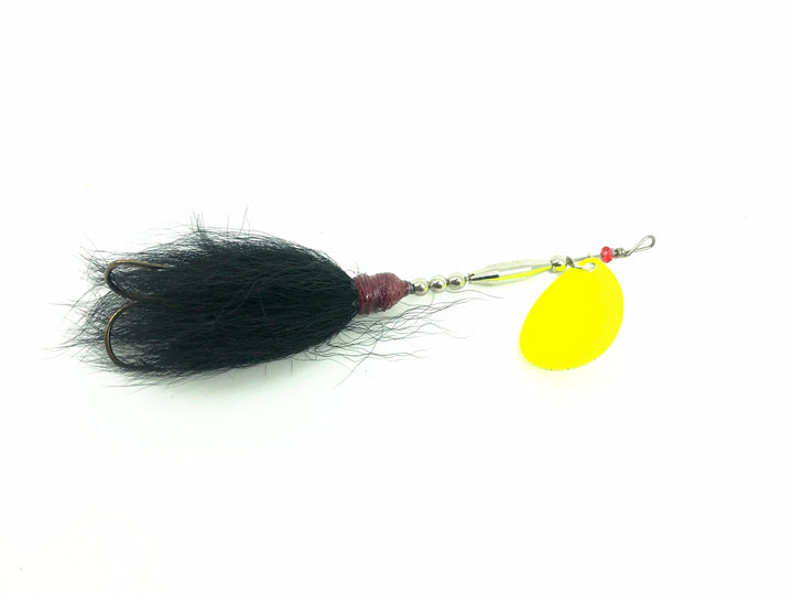 Musky Bucktail Spinner 1oz, Chartreuse Blade/Black Tail Color