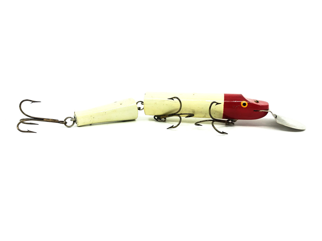 Wooden Jointed Pikie Lure, Red/White Color