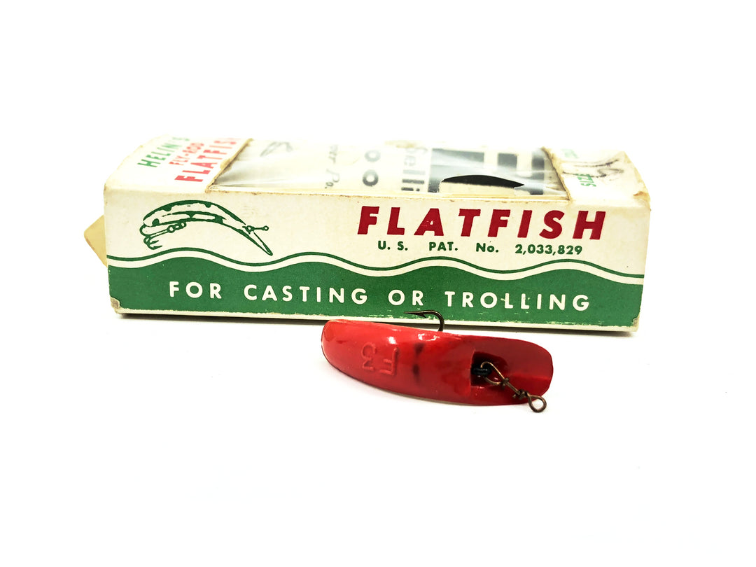 Vintage Helin Flatfish F3, WR White/Red Belly Color with Box