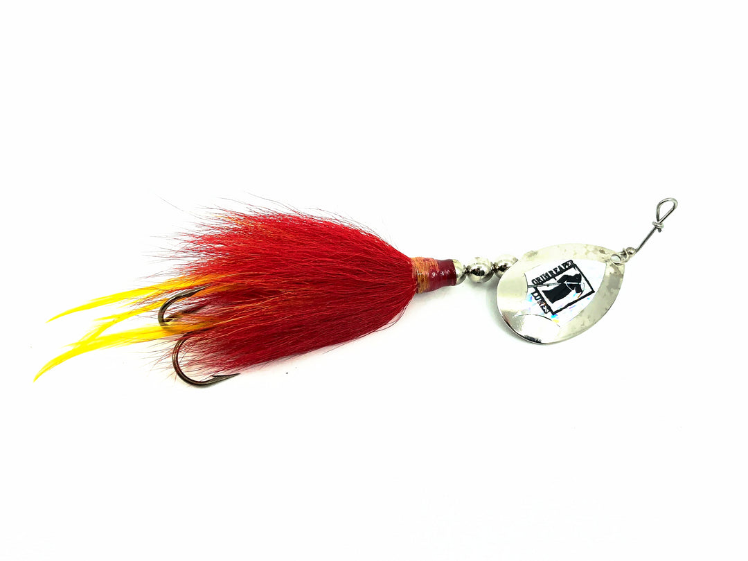 Grim Reaper Bucktail Spinner 9/10oz, Silver Blade/Red & Yellow Bucktail