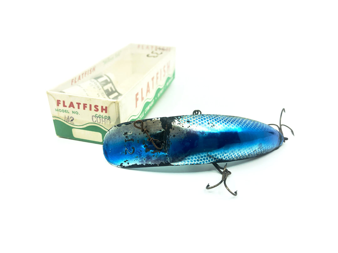 Helin Flatfish M2, COHO Silver Plate Blue Color with Box