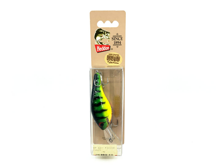 Heddon Lee Sisson Deep Dive Ticker Wood, Fire Tiger Color New on Card