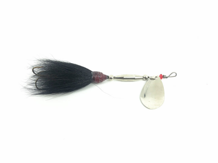 Pike Bucktail Spinner, Silver Blade/Black Tail Color - Indiana Blade