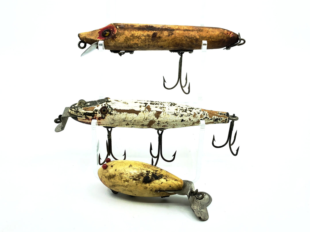 Wood Trio, Heddon Vamp/Creek Chub Pikie/Baby Crawdad-Warriors