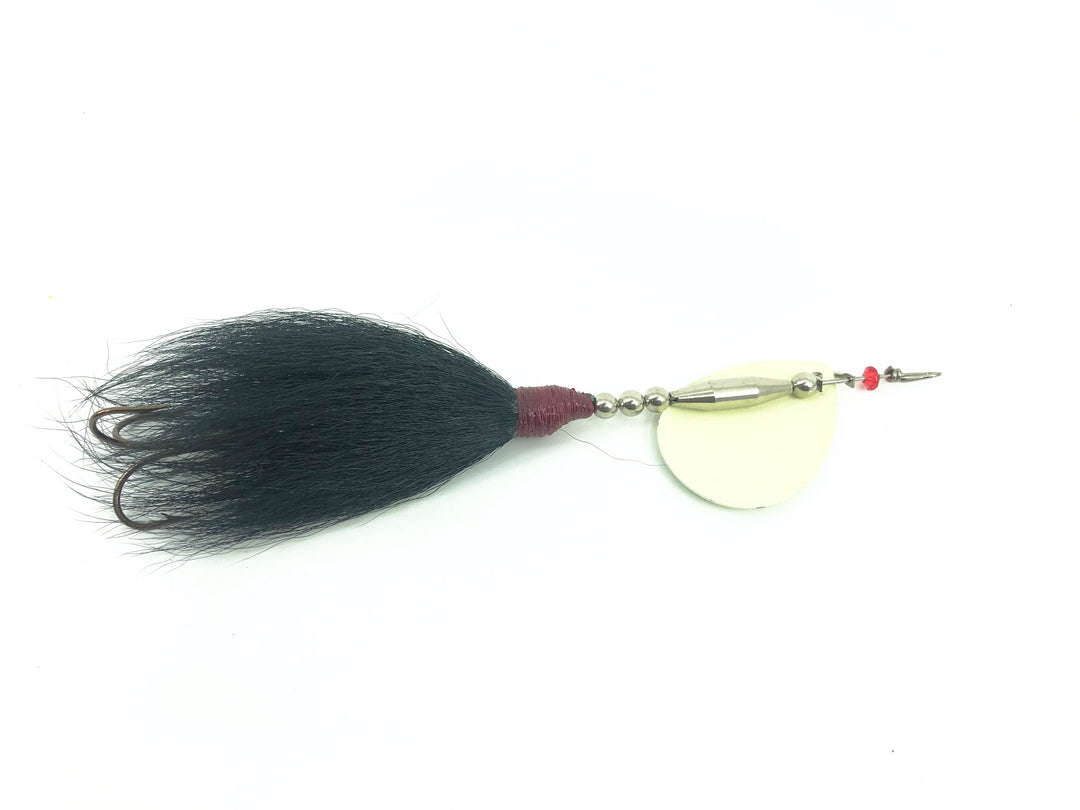 Musky Bucktail Spinner 1oz, Glow Blade/Black Tail Color