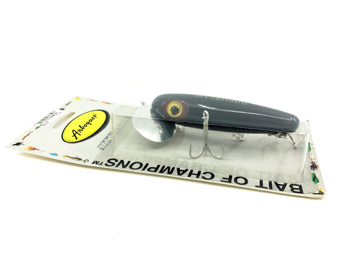 Arbogast 3-Hook Musky Jitterbug, Black Color on Card