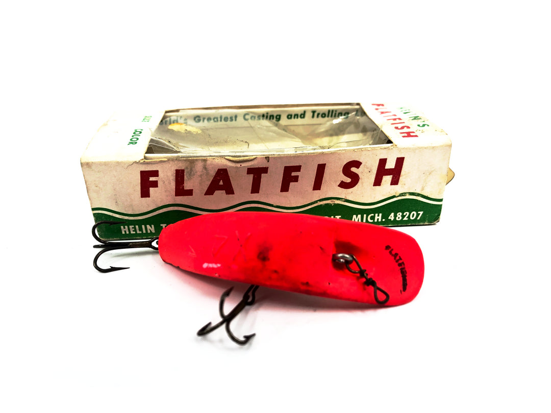 Vintage Helin Flatfish X4, RFL Red Fluorescent Color with Box