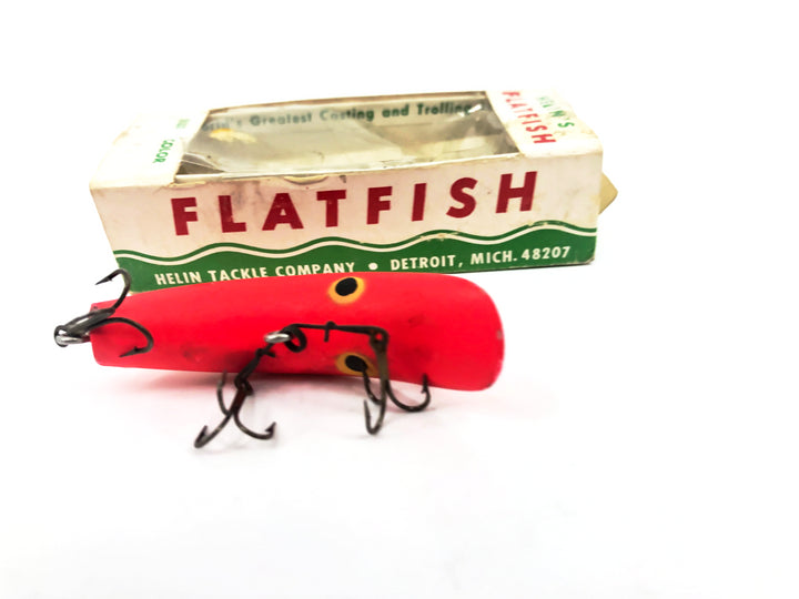 Vintage Helin Flatfish X4, RFL Red Fluorescent Color with Box