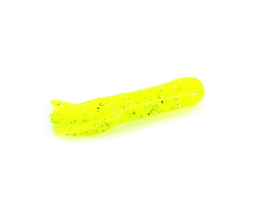 Get Bit Baits X Viper Tackle Finesse Soft Tube Bait 2 1/2", Chartreuse Fin Color - 5 Pack