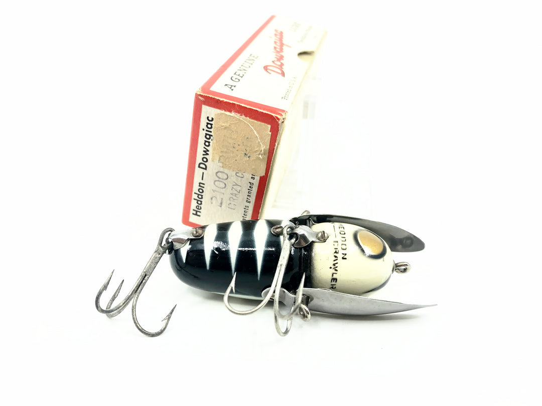 Heddon Crazy Crawler 2100, BWH Black Hornet White Head Color with Box