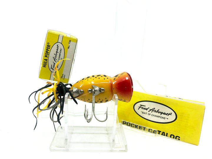 Arbogast Hula Popper 750, Yellow Coachdog Color with Box