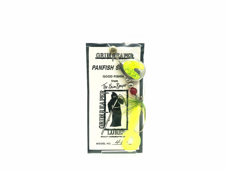 Grim Reaper Panfish Spinner 400, Silver Blade/Chartreuse Flasher &amp; Tail