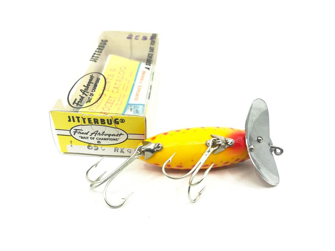 Arbogast Jitterbug 5/8oz, RK9 Red Coachdog Color with Box, Bugged-Eyed Model