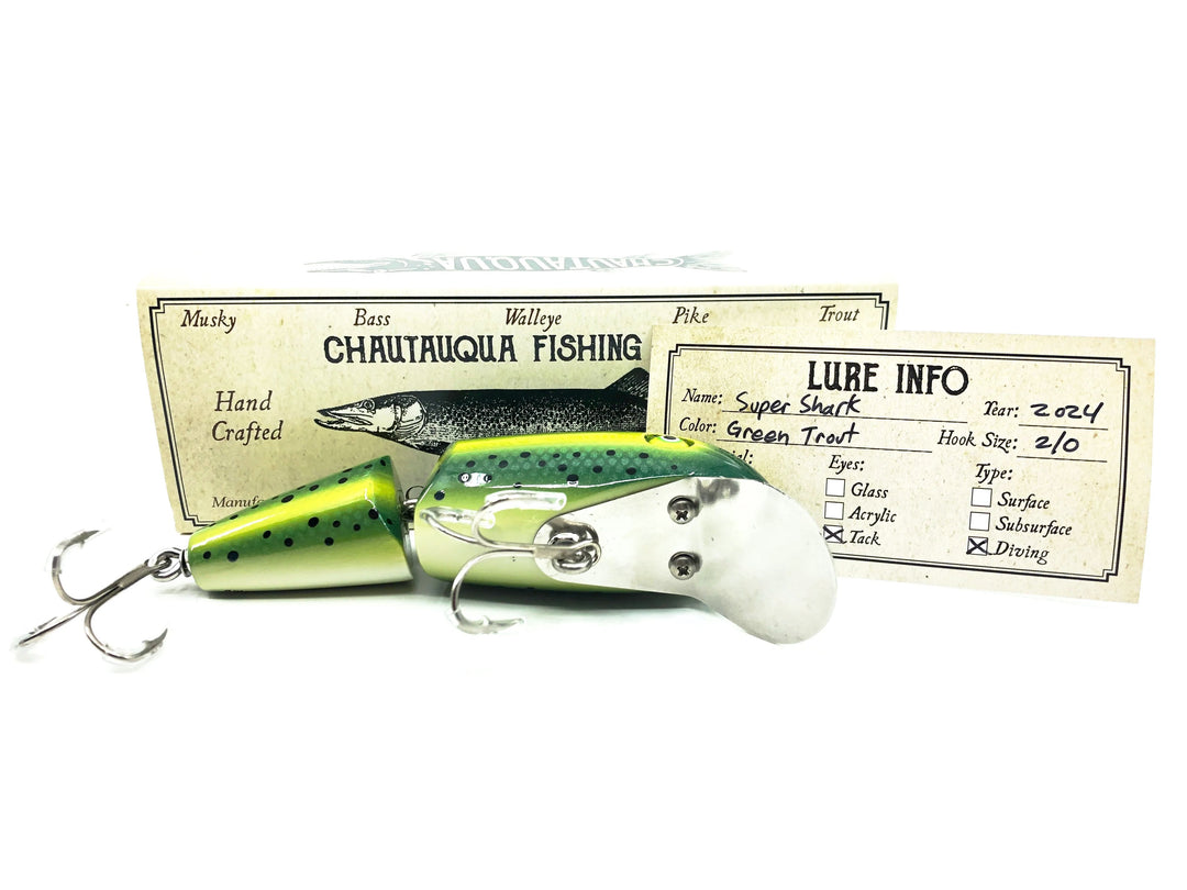 Chautauqua Wooden Super Shark, Green Trout Color