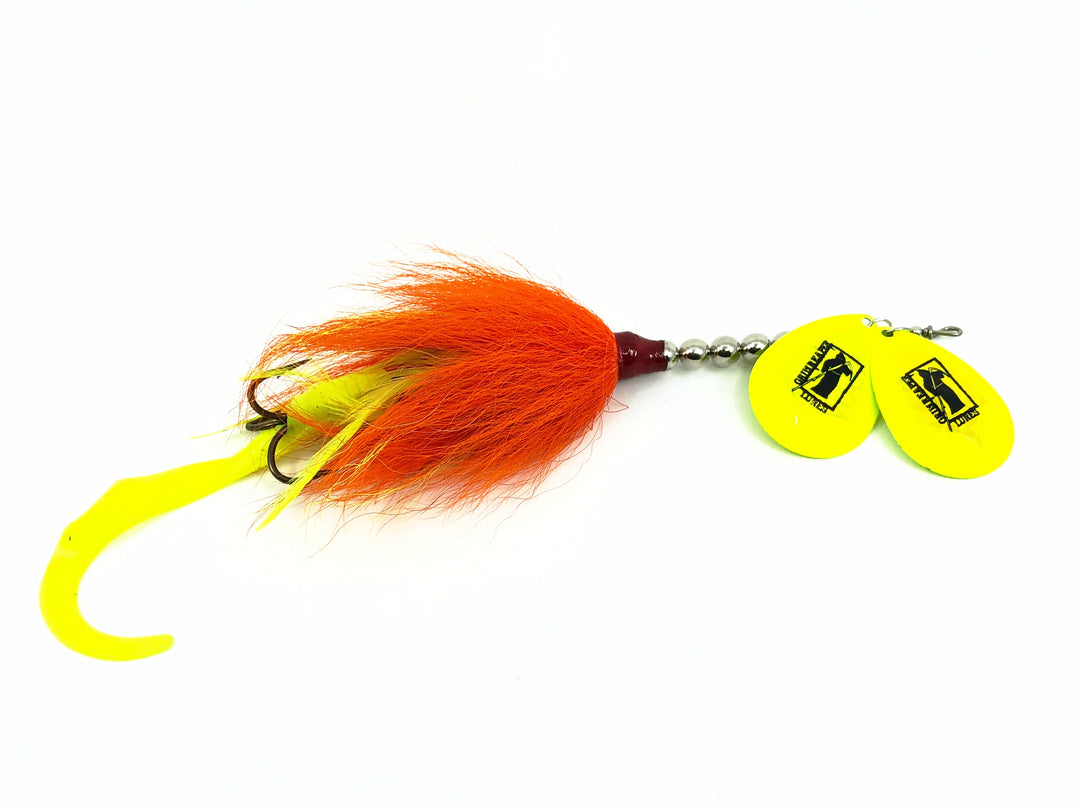 Grim Reaper Model 850 Double Flash Bucktail, Orange & Chartreuse Color