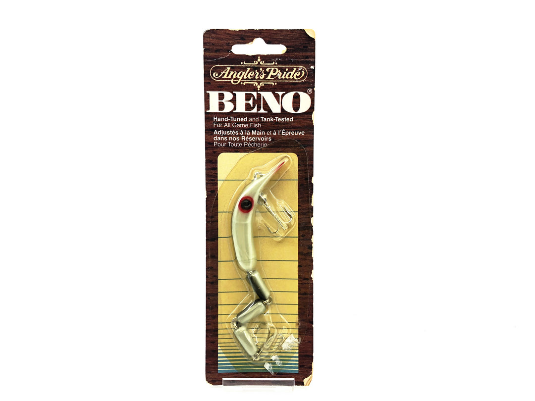 Angler's Pride Beno Lure Eel, Pearl/Black Stripe Color New on Card