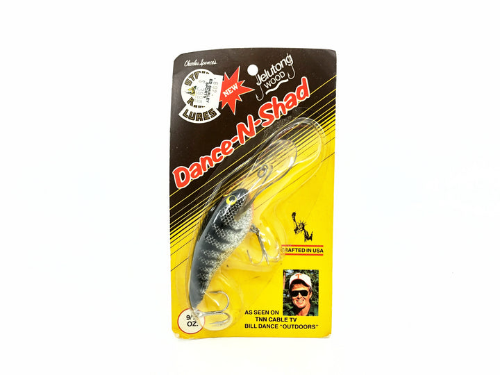 Strike King Dance-N-Shad 9/16oz DNS3, Silver Sparkles/Black Back & Ribs Color on Card