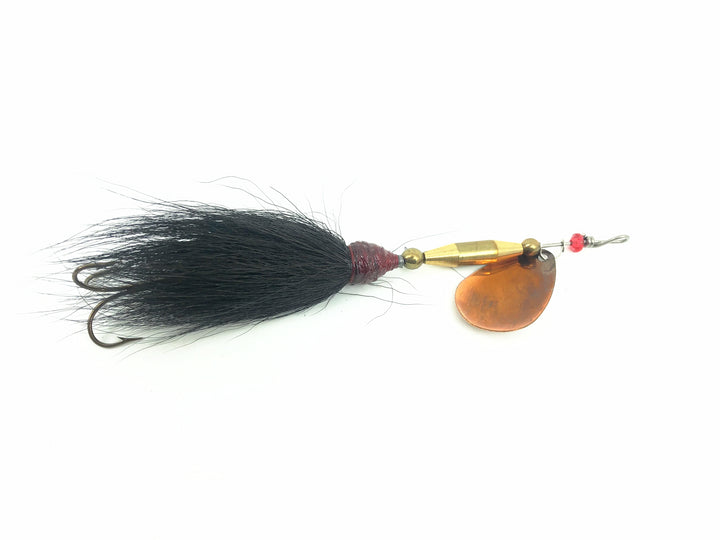 Musky Bucktail Spinner 0.5oz, Bronze Blade &amp; Body/Black Tail Colo