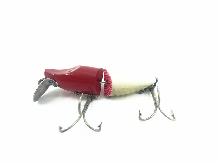 Heddon Jointed River Runt Spook Sinker 9330-RH Red Head/White Color