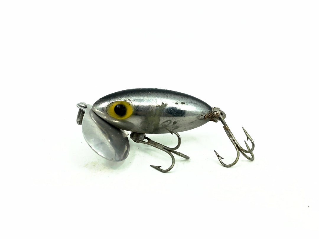 Arbogast Jitterbug 1/4oz, Black Back/Silver Color