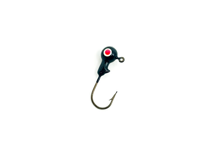 2/25oz Essential Round Ball Jig / Jig Head, Black Color- 8 Pack