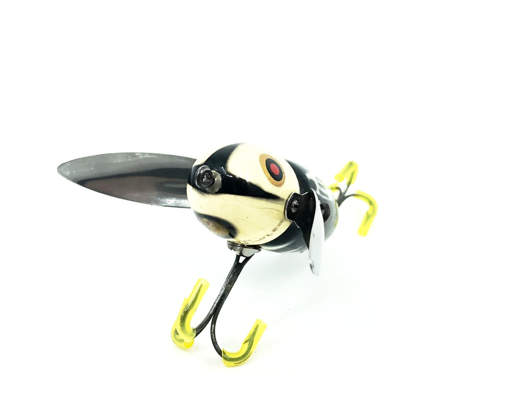 Heddon Wooden Crazy Crawler 2100 BWH Black White Head Color