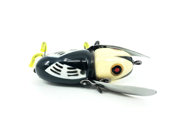 Heddon Wooden Crazy Crawler 2100 BWH Black White Head Color