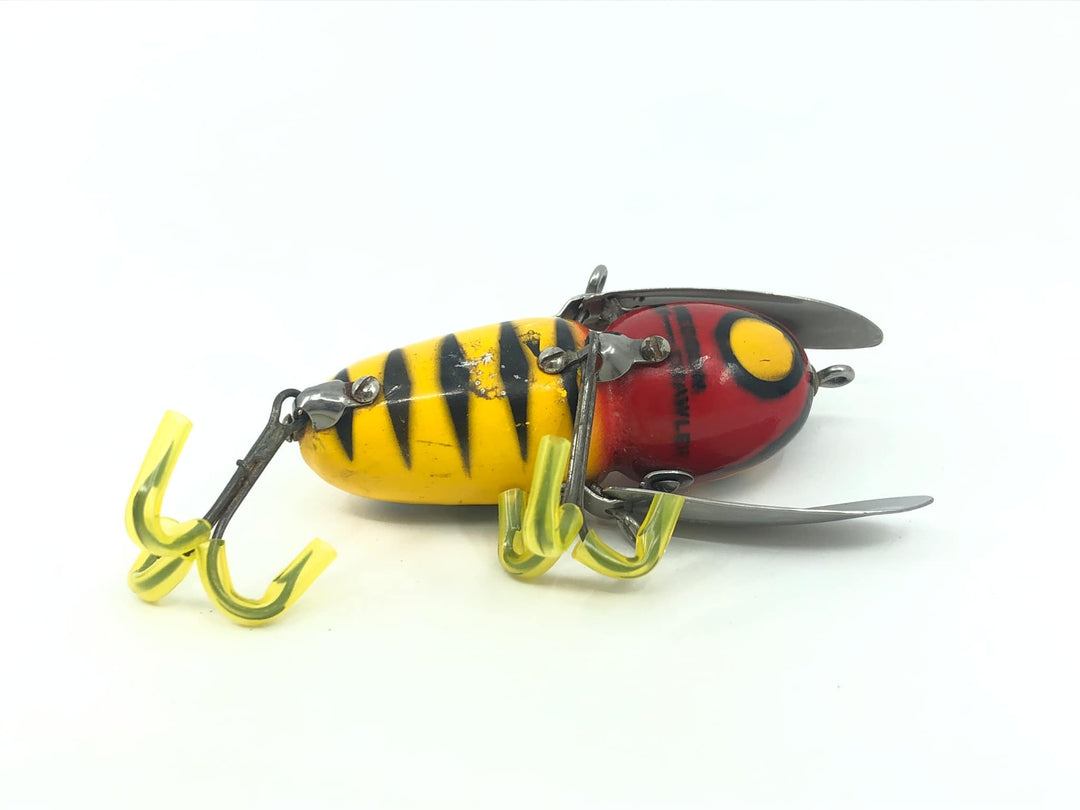 Heddon Wooden Crazy Crawler 2100 YRH Yellow Red Head Color