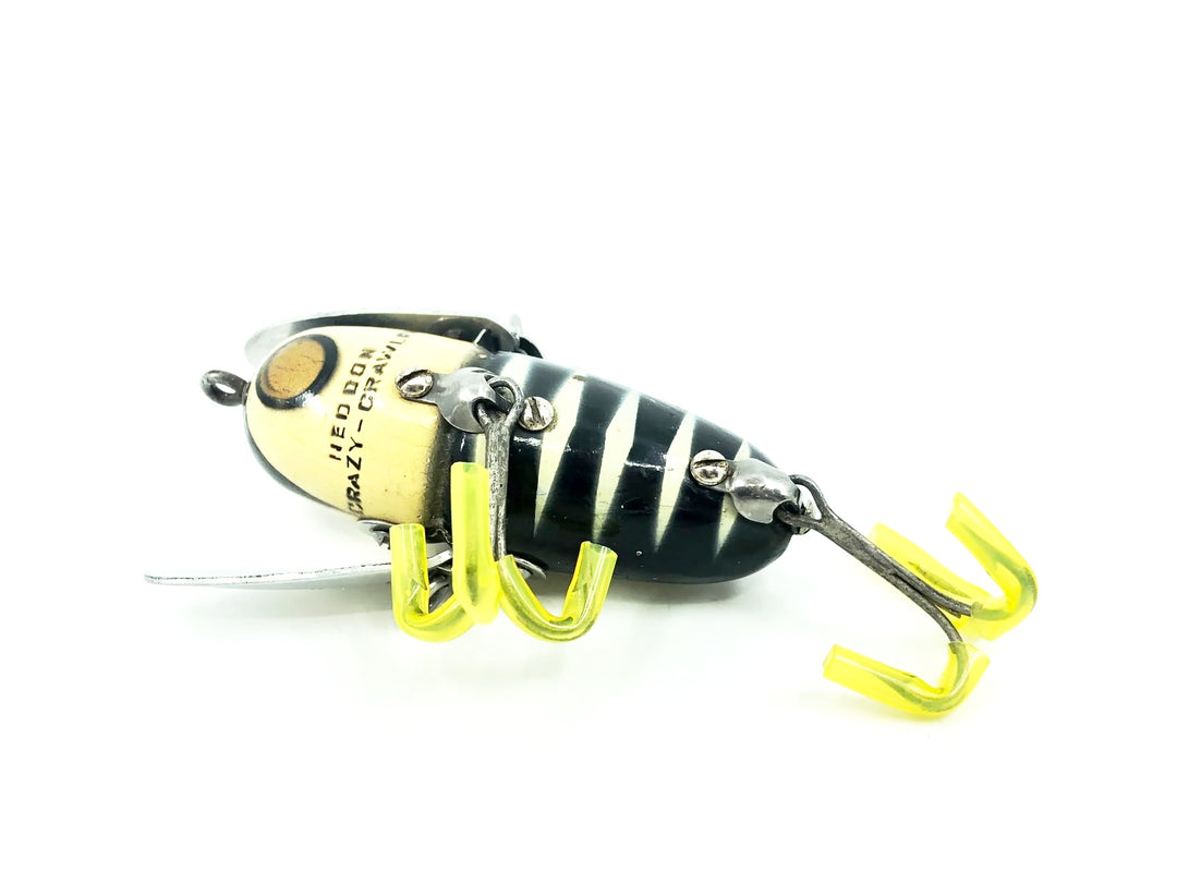 Heddon Wooden Crazy Crawler 2120 BWH Black White Head Color