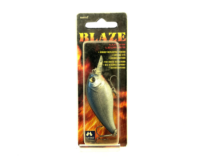 Rattlesnake Tackle Co. Blaze 2 1/4" Crankbait, Silver/Black & Blue Back Color on Card