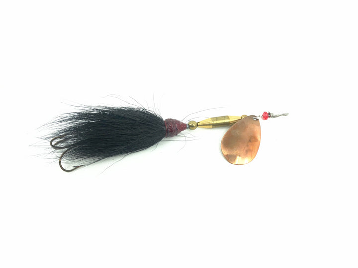 Musky Bucktail Spinner 0.5oz, Bronze Blade &amp; Body/Black Tail Colo