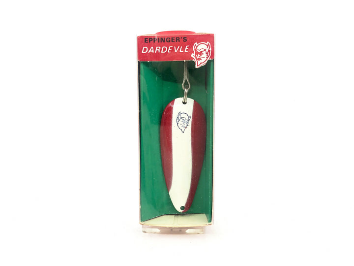 Eppinger Dardevle #100 Spoon, #16 Red/White Stripe/Nickle Back Color with Box