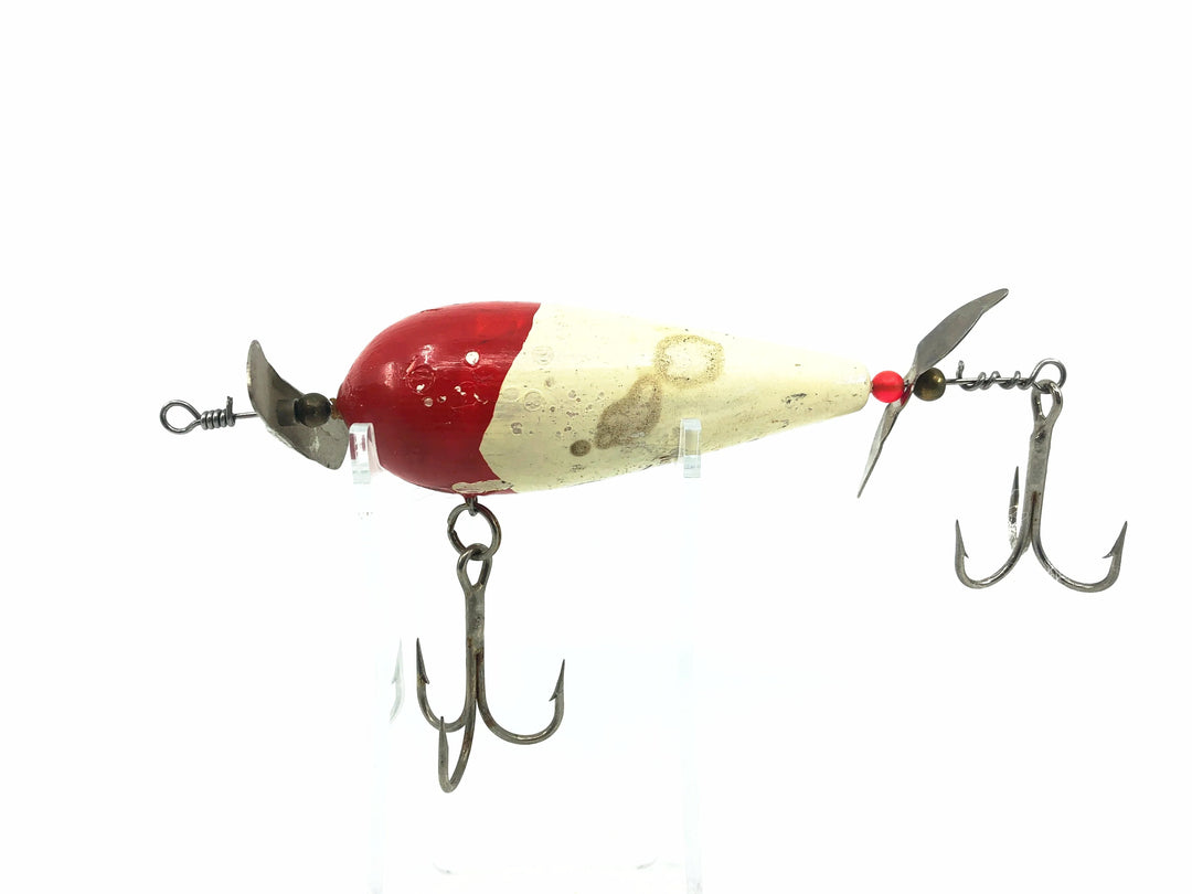 Alzbaits Topwater Musky Spinner, Red/White Color - Signed, 1988