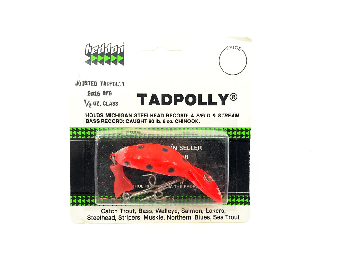 Heddon Jointed Tadpolly 9015, RFB Fluorescent Black Spot Card