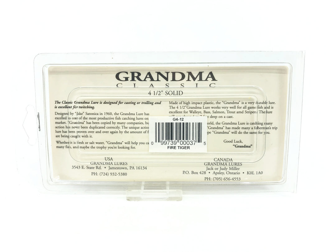 Grandma Classic 4 1/2", #12 Fire Tiger Color on Card