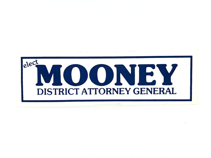 Vintage Elect Mooney District Attorney General Sticker