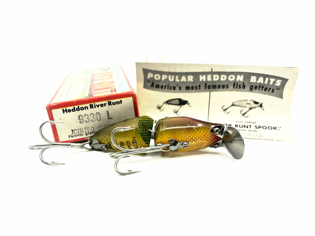 Heddon Jointed River Runt 9330-L, Perch Color w/Box