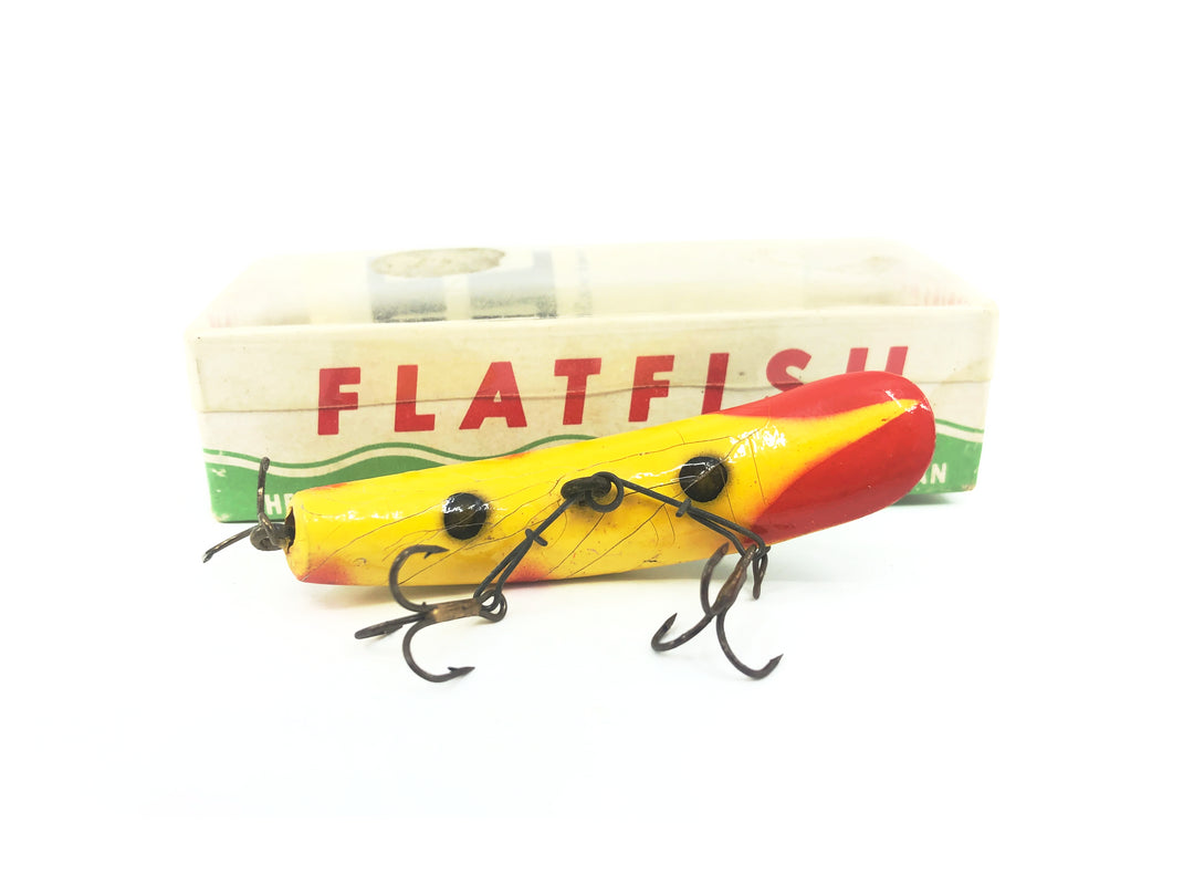 Vintage Helin Flatfish X4, YB Yellow/Black Stripe/Red Tip Color with Box