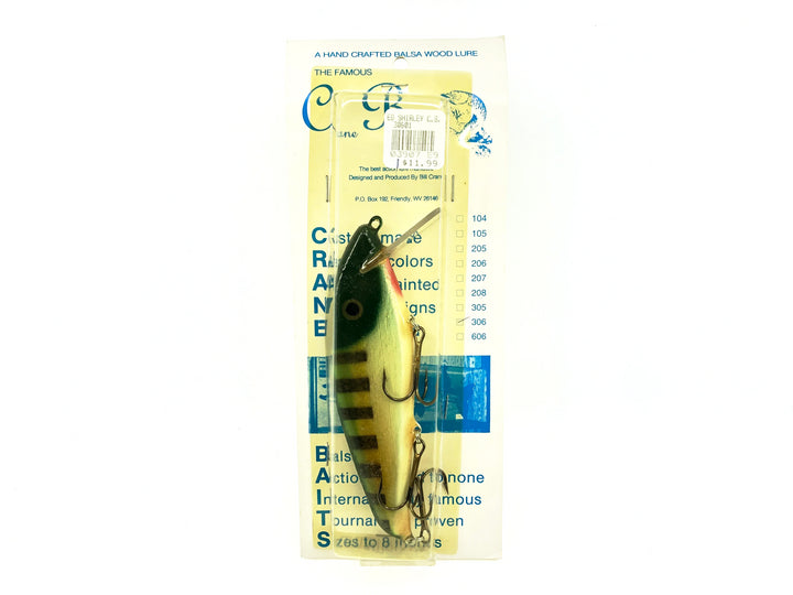 Crane 306&nbsp;Musky Bait, Perch/White Belly Color on Card