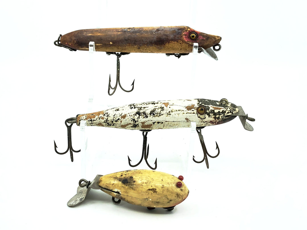 Wood Trio, Heddon Vamp/Creek Chub Pikie/Baby Crawdad-Warriors