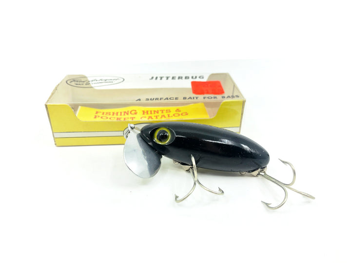 Arbogast Jitterbug 5/8oz, B Black Color with Box, Bugged-Eyed Model