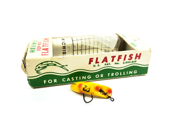 Vintage Helin Flatfish F2, YE Yellow with Box