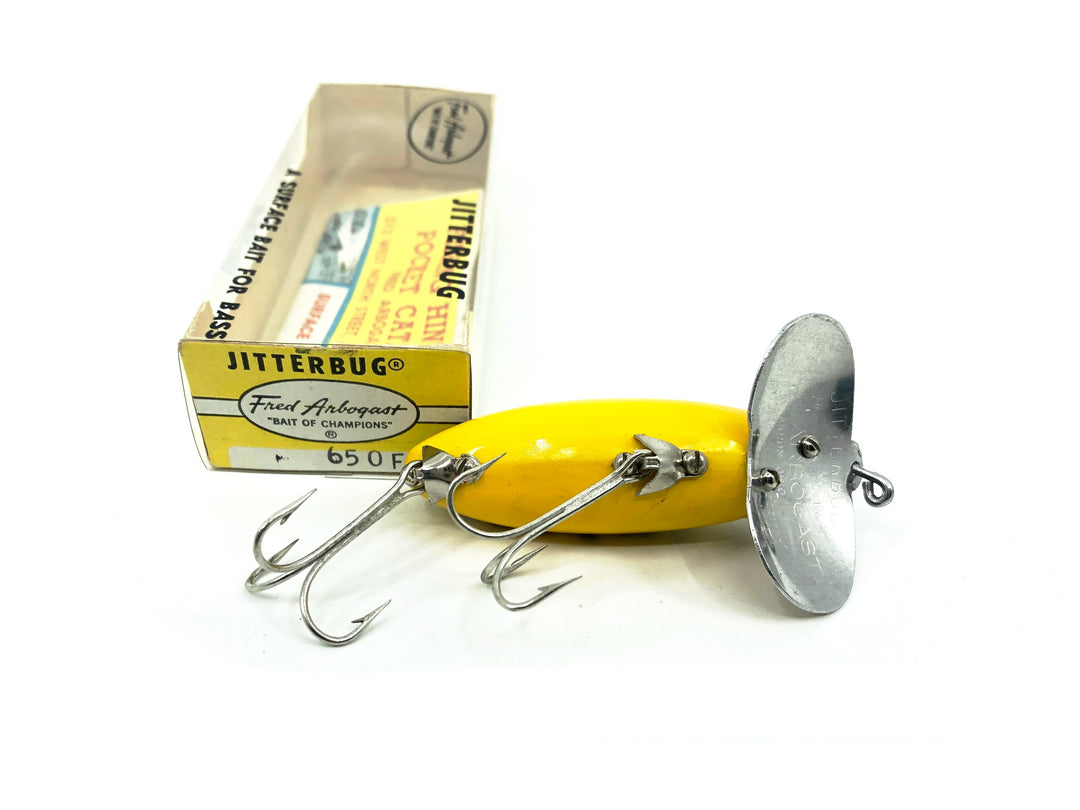 Arbogast Jitterbug 5/8oz, FY Frog/Yellow Belly Color with Box, Bugged-Eyed Model