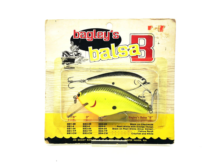 Bagley Balsa B3 BB3-09, Black on Chartreuse New on Card