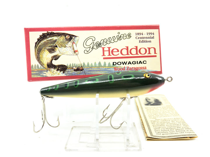 Heddon Centennial Edition Wood Zaragossa New in Box No. 6500W-BF Bullfrog Color