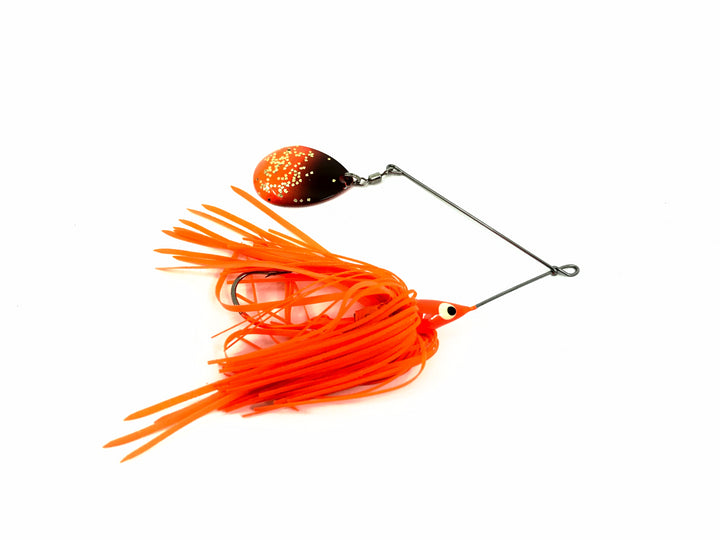 Northland Fishing Tackle Reed Runner Single Spin 3/8oz, Orange/Black/Flitter Color