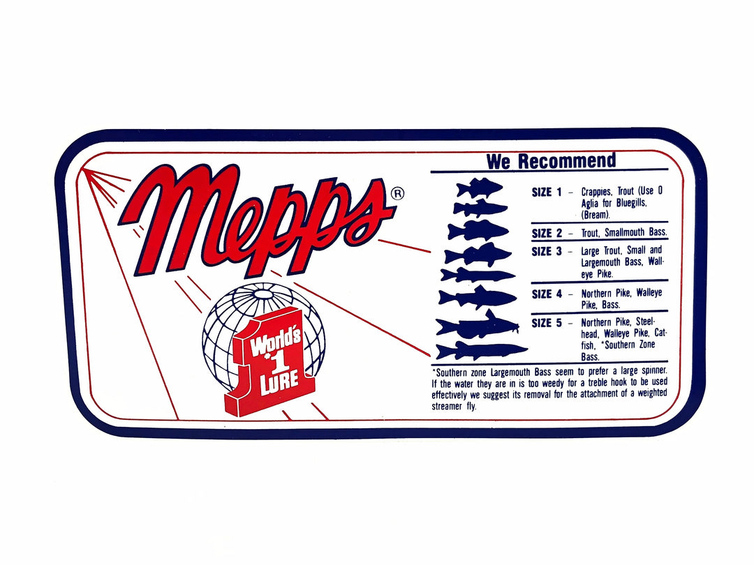 Mepps Vintage We Recommend Decal