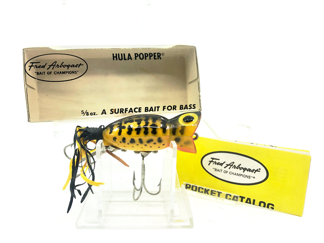 Arbogast Hula Popper 750, Yellow Coachdog Color with Box